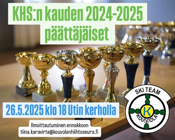 Kouvolan Hiihtoseura viettää kauden 2024-2025 päättäjäiset ma 26.5.2025 Utin kerholla klo 18:00.
🏆Tilaisuudessa palkitaan kauden aikana menestyneitä urheilijoita ja säännöllisesti harjoittelevia juniroriurheilijoita sekä muita aktiiveja. 
🎂Tilaisuudessa tarjolla kakkukahvit, joten muistattehan ilmoittautua etukäteen seuran sihteerille. Kaikkien jaostojen jäsenet ovat tervetulleita tilaisuuteen perheineen.
Ilmoittautuminen 21.5.2025 mennessä osoitteeseen tiina.karavirta@kouvolanhiihtoseura.fi
@kouvolanhiihtoseura
@khs_alppi
📸 @kelpomies Janne Virtanen
#khs #kaudenpäätös #palkitsemiset #kakkukahvit #maastohiihto #ampumahiihto #mäkihyppy #yhdistetty #alppihiihto